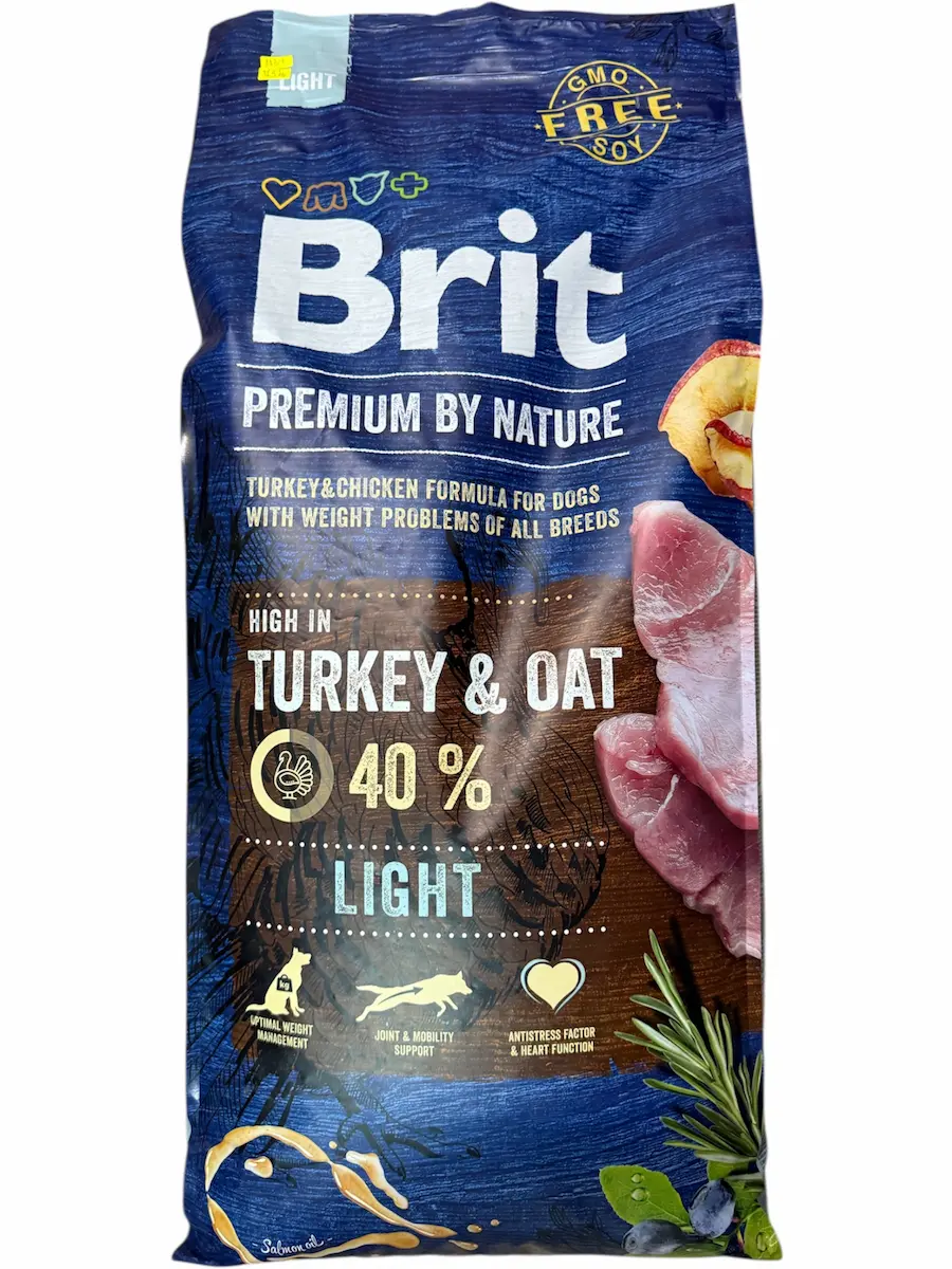 BRIT LIGHT DOG TURKEY & OAT - 15кг